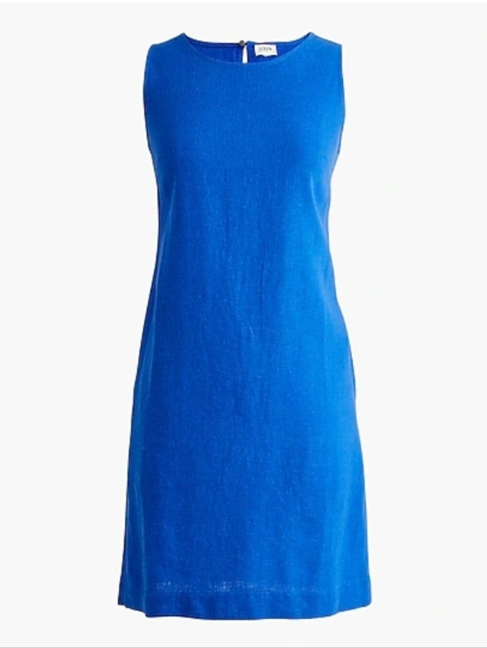 Linen Blend -J. Crew Sleeveless Shift Dress in Bright Blue
